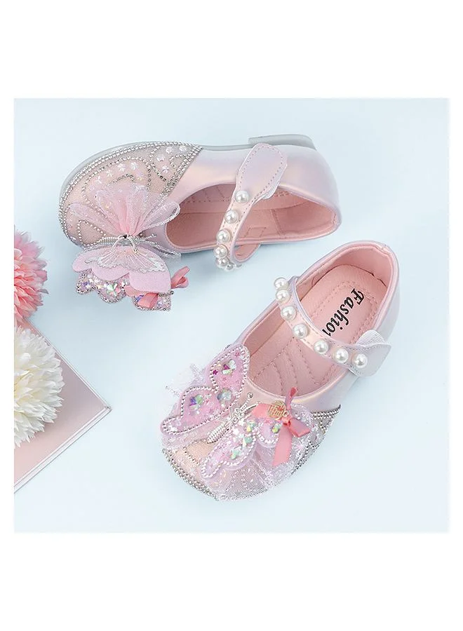 Mark & Mia Mark & Mia 3D Butterfly Applique Mesh Detailed Velcro Closure Party Shoes - Pink