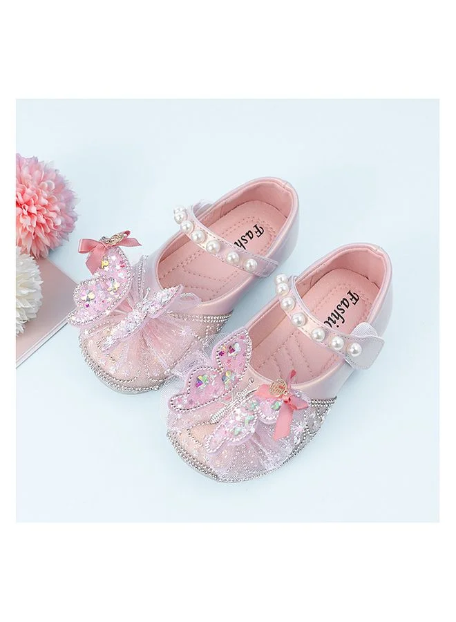 Mark & Mia Mark & Mia 3D Butterfly Applique Mesh Detailed Velcro Closure Party Shoes - Pink
