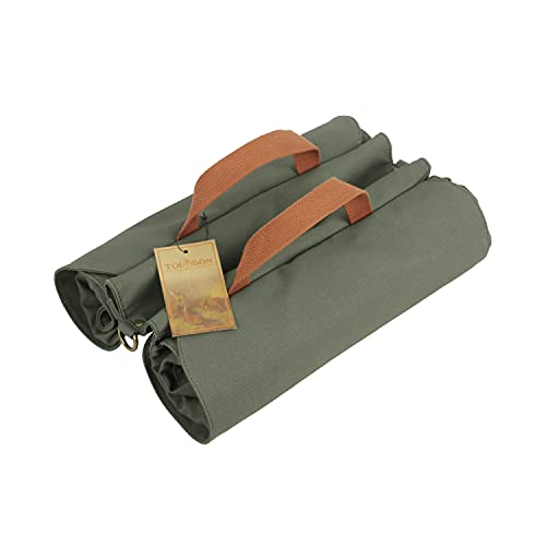TOURBON Canvas Bike Bags Rear Rack Roll-up Bicycle Panniers Waterproof - Image 2