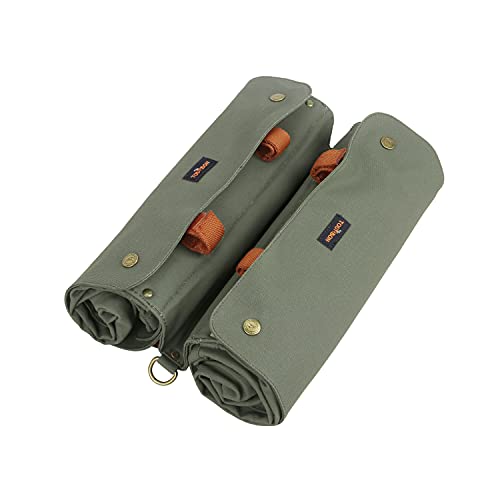 TOURBON Canvas Bike Bags Rear Rack Roll-up Bicycle Panniers Waterproof - Image 3