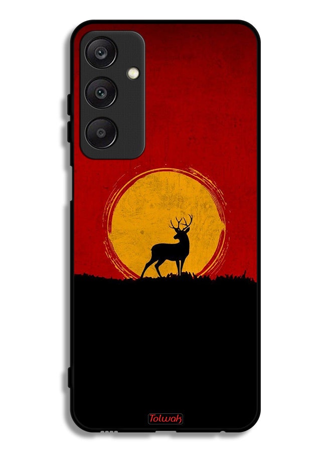 Tolwak Samsung Galaxy A25 5G Protective Case Cover Deer And Moon Artwork - Image 1