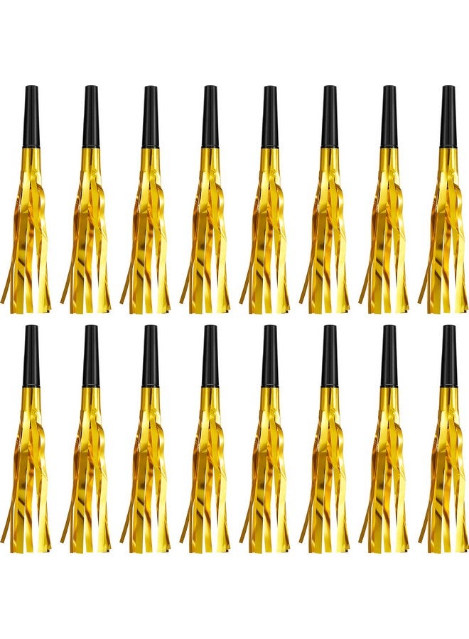 Sumind 24 Pieces Gold Noise Makers Glitter Noise Makers Metallic Fringed Party Blowers For Adults Birthday Graduation Sporting Events 2024 New Years Party Favor Supplies - Image 1