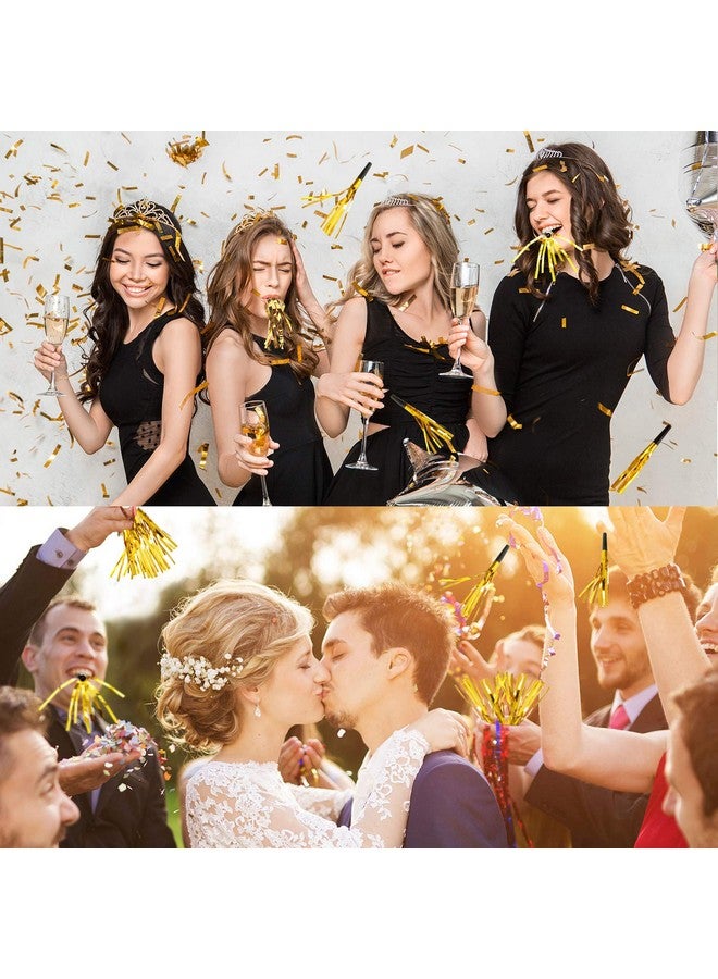 Sumind 24 Pieces Gold Noise Makers Glitter Noise Makers Metallic Fringed Party Blowers For Adults Birthday Graduation Sporting Events 2024 New Years Party Favor Supplies - Image 4