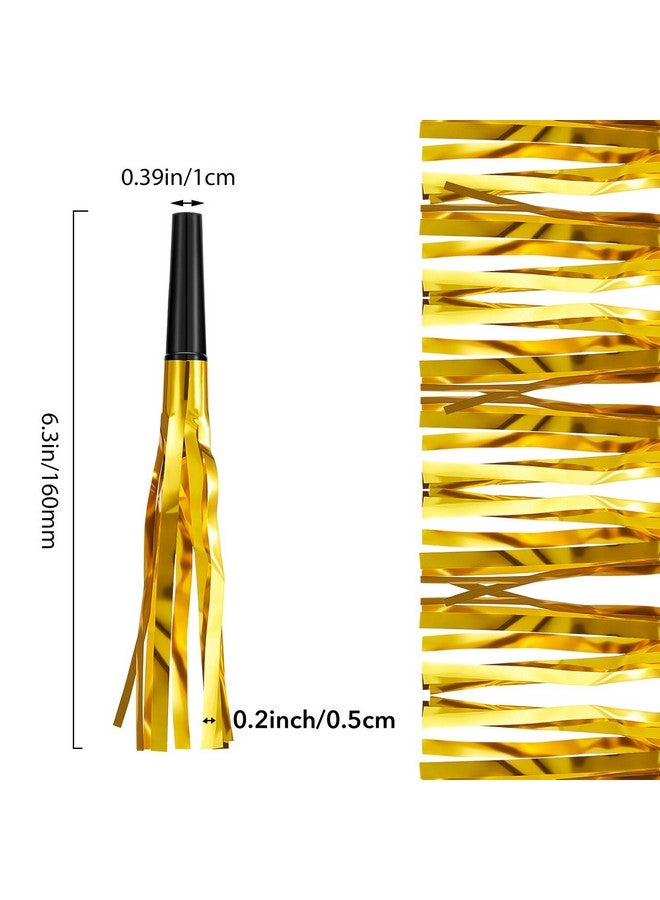 Sumind 24 Pieces Gold Noise Makers Glitter Noise Makers Metallic Fringed Party Blowers For Adults Birthday Graduation Sporting Events 2024 New Years Party Favor Supplies - Image 3