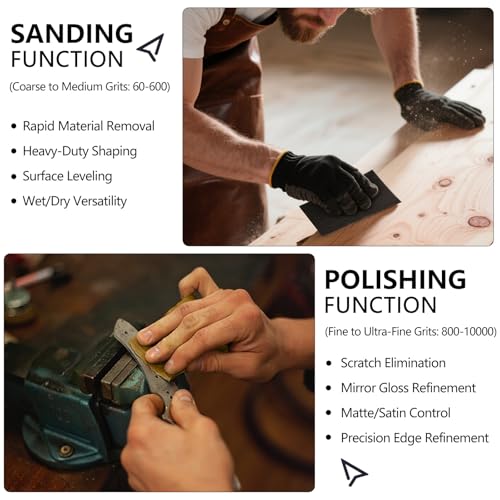 Shineboc Sandpaper Assortment, 18 Sheets, 9 x 11 Inch Wet Dry Sand Paper, 120/180/240/320/400/600/800/1000/2000 Grit Hand Sanding Sheets for Wood Metal Automotive Sanding and Polishing - Image 5