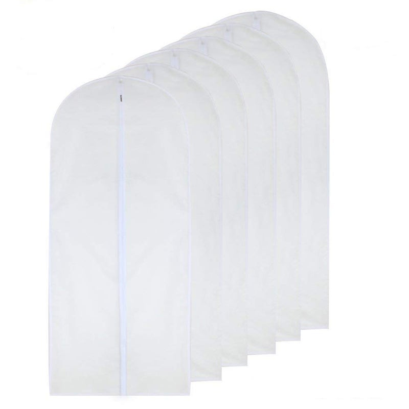 Dress Bags for Hanging Clothes 24 x 54 Long Dress Hanging Garment Bag White Breathable Garment Bags for Hanging Clothes Full Zipper Dust Cover for Storage Closet Pack of 6