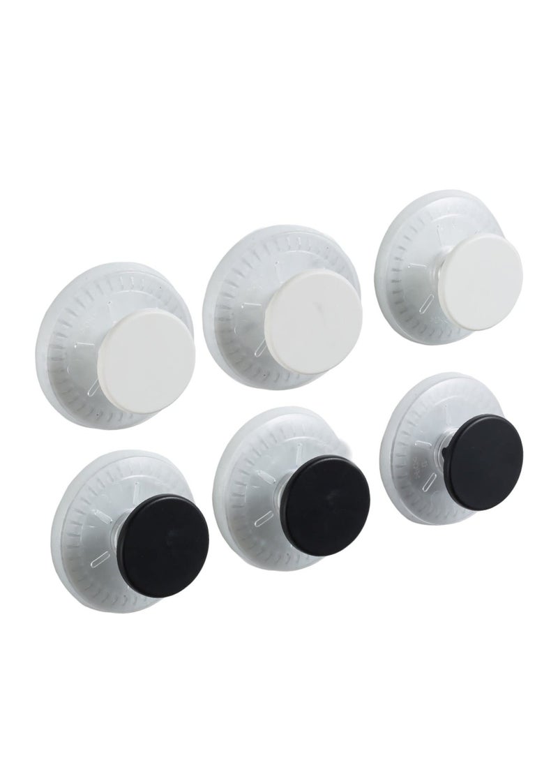 Heavy Duty Suction Cup Hooks - Versatile Black  White Hangers for Bathroom, Garden, Glass Door, Window, Wall - Ideal for Towels, Wreaths - 6 Pack - Easy Install, Weather Resistant - Image 1