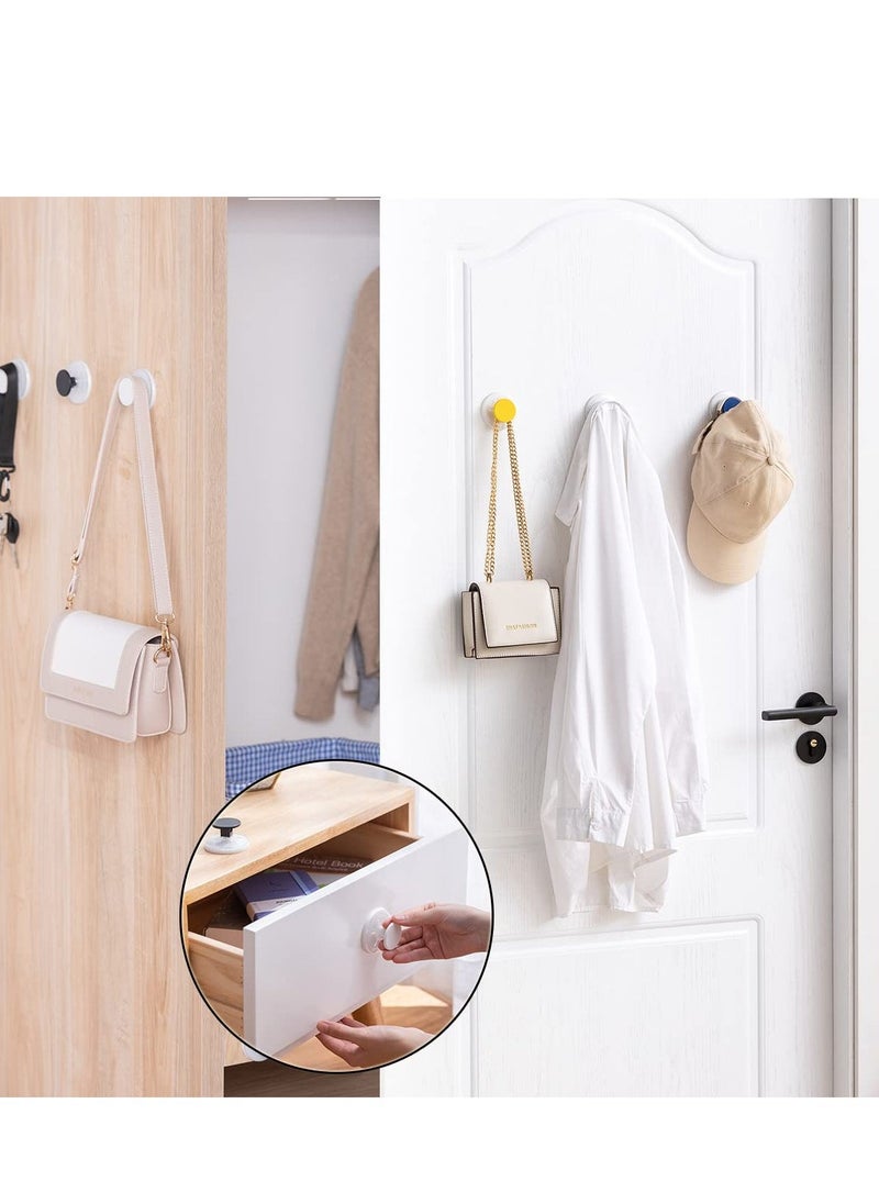 Heavy Duty Suction Cup Hooks - Versatile Black  White Hangers for Bathroom, Garden, Glass Door, Window, Wall - Ideal for Towels, Wreaths - 6 Pack - Easy Install, Weather Resistant - Image 3