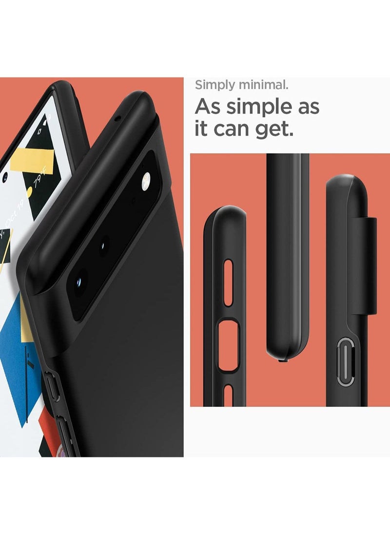 Spigen - Thin Fit For Google Pixel 6 Case Cover Black - Image 1
