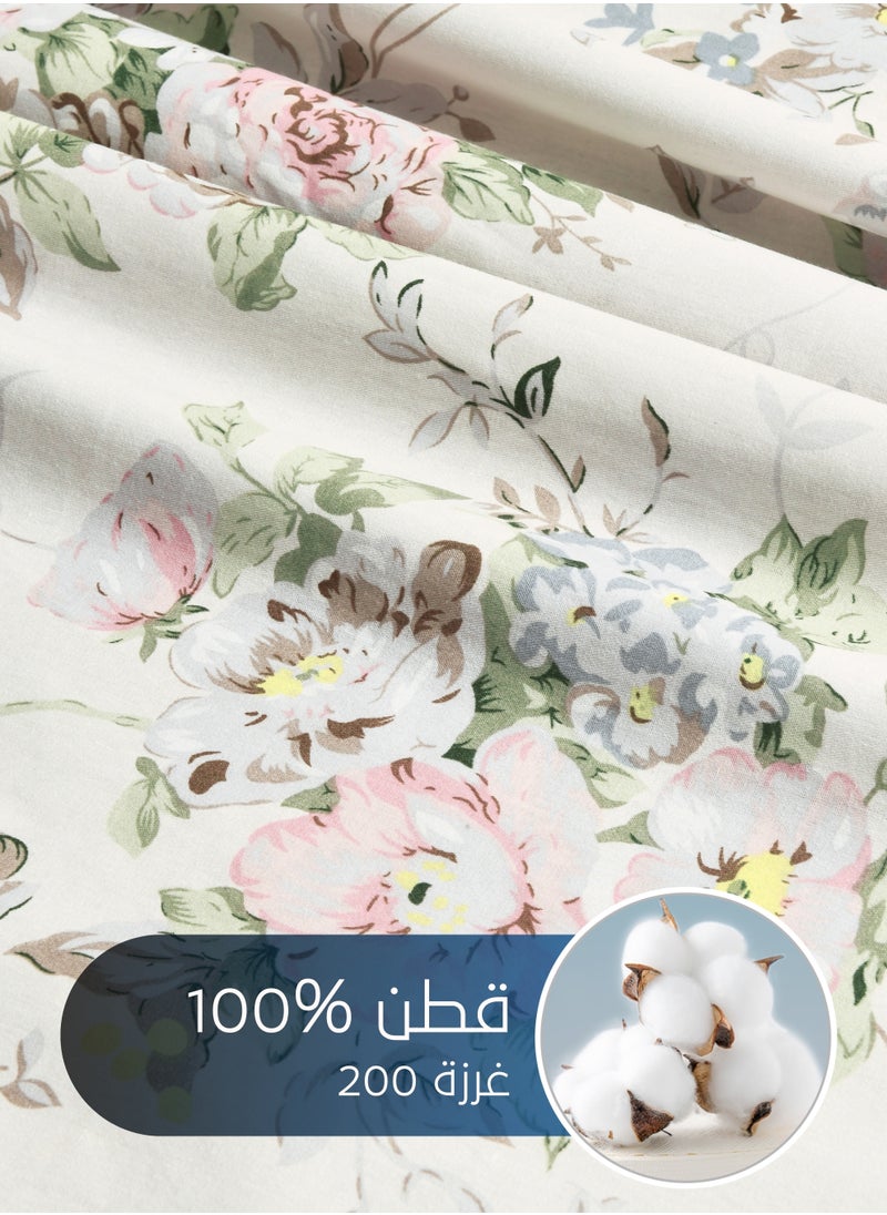 سيد المنسوجات المنزلية مفرش صيفي مفرد من قطن، يناسب سرير بحجم 120 × 200 سم، 5 قطع، 100% قطن 200 غرزة، مع الحشوة القابلة للنزع، سلسلة فيرونيكا  - Image 3
