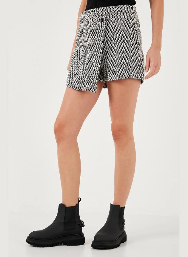 ليلا تنورة قصيرة شتوية قطنية غير متماثلة بنقش ليلى للنساء