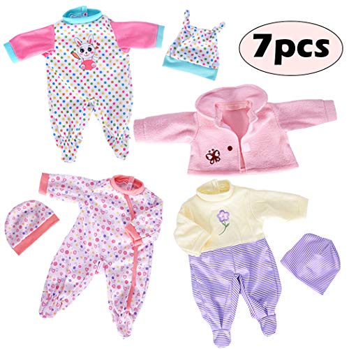 ebuddy Doll Clothes 3 Set Baby Doll Clothes Fit for 16 to 17 Inch Baby Dolls 15 inch Dolls(Total 7 Pcs) - Image 2