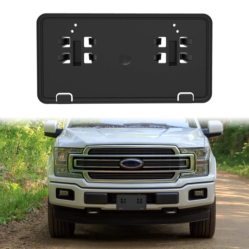 إطار لوحة الترخيص الأمامي KEWISAUTO لسيارة F150 1820 أسود حامل لوحة الترخيص الأمامي لسيارة فورد F150 20182020 ملحقات 1PCS استبدال JL3Z17A385BA
