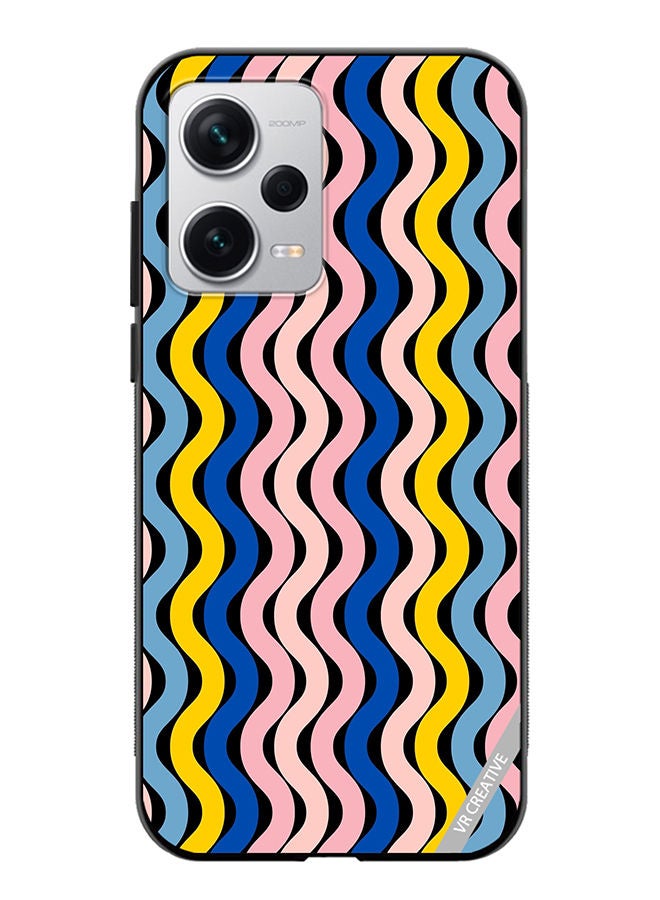 VR CREATIVE Protective Case Cover For Xiaomi Redmi Note 12 Pro Plus Retro Vintage Waves Groove Design Multicolour  - Image 1