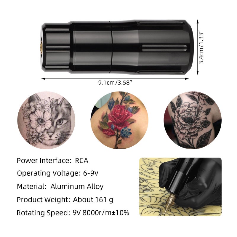 ATOMUS Aluminum Alloy Rotary Tattoo Pen Short Pen-style Tattoo Machine Shader Liner Motor Power Cord Kit for Artists Tattoo Supply - Image 2