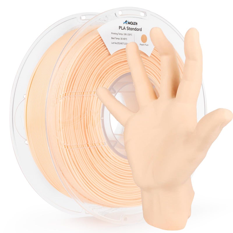 AMOLEN 3D Printer Filament PLA True High Speed 600mms 175mm PLA Filament Peach Fuzz Flesh colorPLA 1KG22lb Dimensional Accuracy 002 mm Smooth NonTangle Fits for Most FDM 3D Printer - Image 2