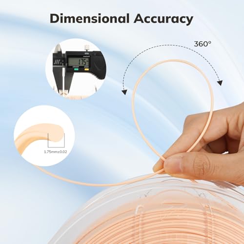 AMOLEN 3D Printer Filament PLA True High Speed 600mms 175mm PLA Filament Peach Fuzz Flesh colorPLA 1KG22lb Dimensional Accuracy 002 mm Smooth NonTangle Fits for Most FDM 3D Printer - Image 3