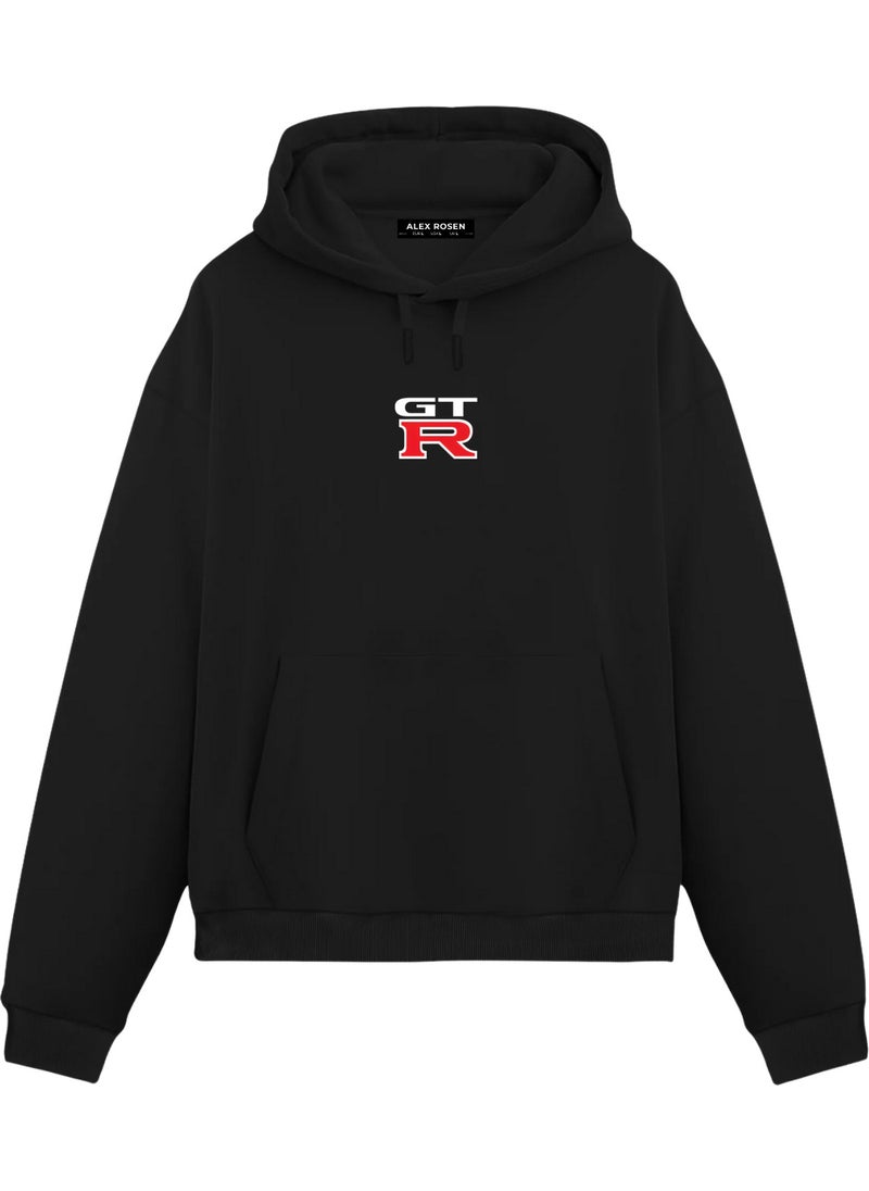 Alex Rosen Black Gtr-35 Printed Oversize Fit Cotton Hooded Sweatshirt  - Image 2