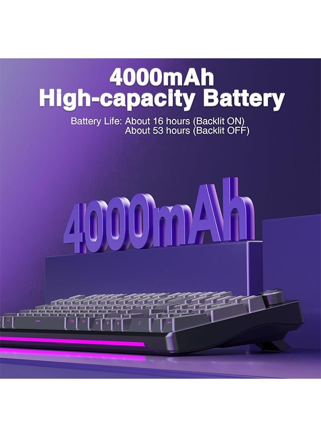 AULA S98 Pro Wireless Mechanical Keyboard,Smart Screen & Knob,Tri-Mode BT5.0/USB-C/2.4GHz Creamy Keyboard,Pre-lubed Linear Switches,Hot Swappable RGB Backlit Computer Gaming Keyboards