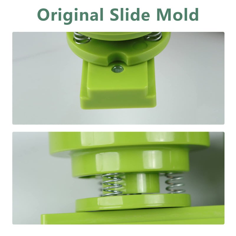 Happizza Heart-Shaped Button Mold, 57mm/2.24 inch, Green Resin, Slide Rail Button Maker Machine Compatible - Image 4