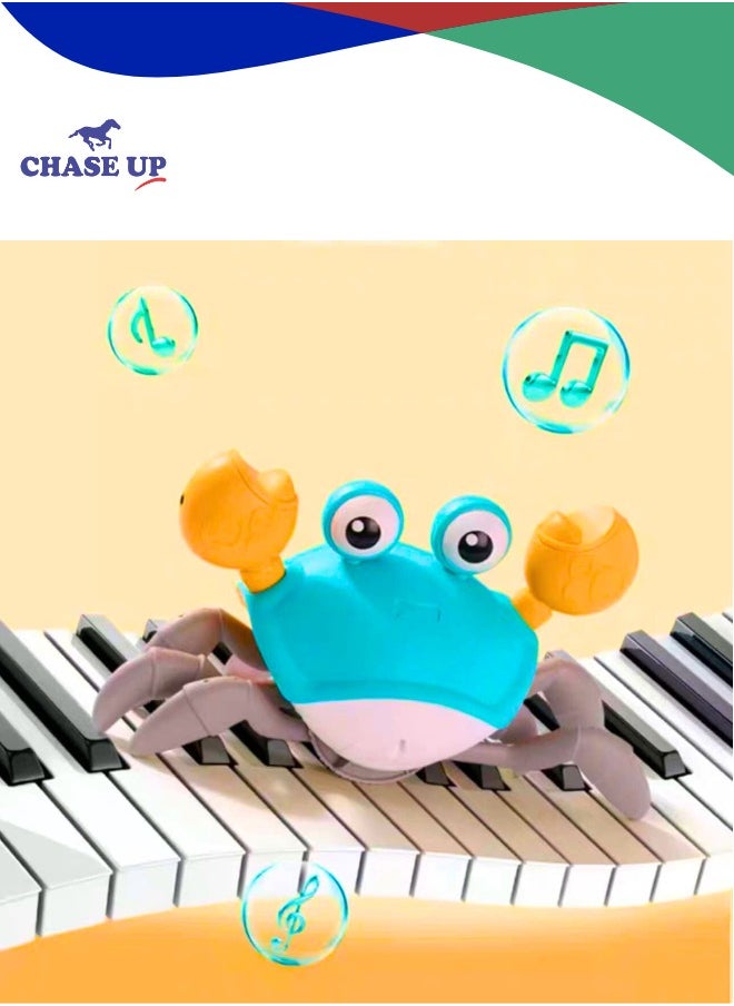 Chase Up Electric Runaway Crab Crawling Crab Baby Toy with Music and LED Light Up Toddler Interactive Learning Development Toy with Automatically Avoid Obstacles For Babies, Toddlers and Kids  - Image 2