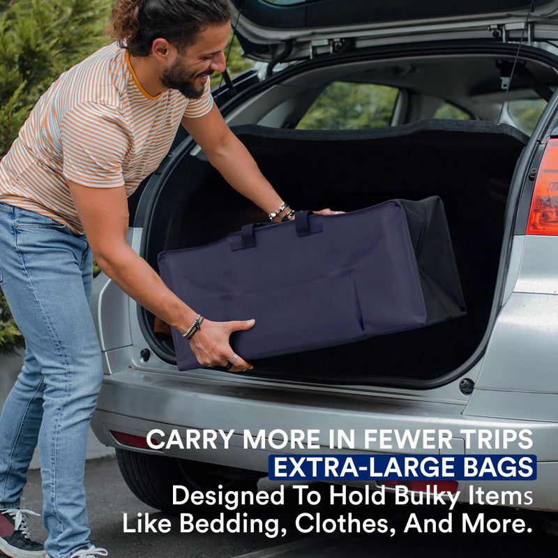 BOX USA 8-Pack Moving Bags with Strong Handles & Zippers - Heavy Duty Extra Large Packing Bags for Storage, Moving Boxes, Dorm & College Supplies, Blue - Image 3