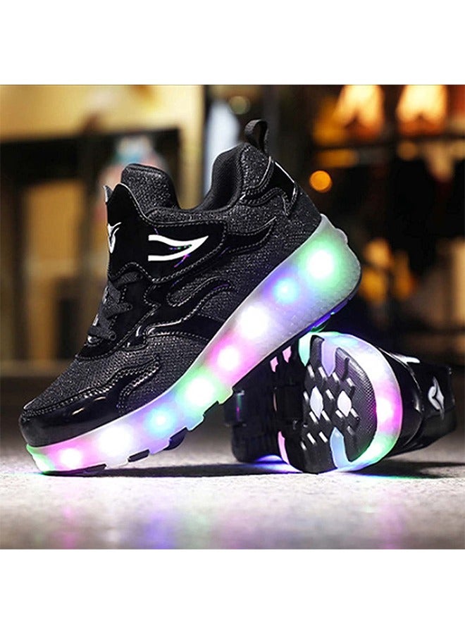 Oriental Greet LED Flash Light Fashion Shiny Sneaker Skate Shoes Black Size 33-38  - Image 3