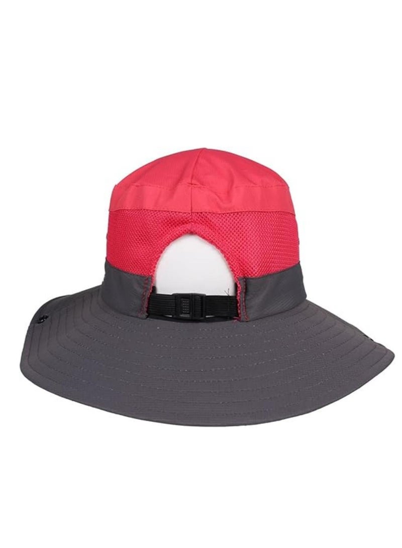 DUNISO Women's Sun Hat Wide Brim Mesh Boonie Hat Foldable Cap Beach Bucket Hat - Image 3