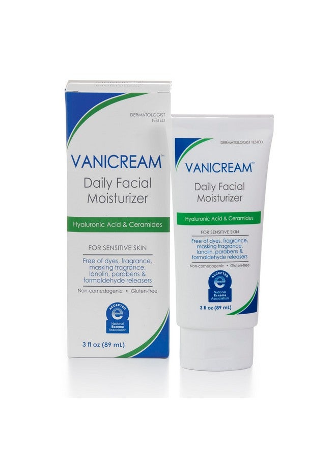 فانيكريم مرطب الوجه اليومي فاني كريم مع السيراميد وحمض الهيالورونيك - تركيبة خالية من المهيجات الشائعة للبشرة الحساسة، 3 أونصة سائلة (عبوة من قطعة واحدة) - Image 1