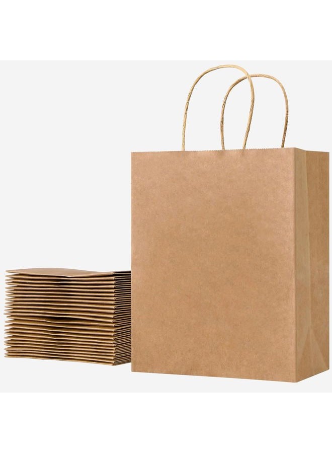 SUNCOLOR 25 Pieces 10" Brown Gift Bags with Handle for Party Favor Bags (Brown) - Image 1