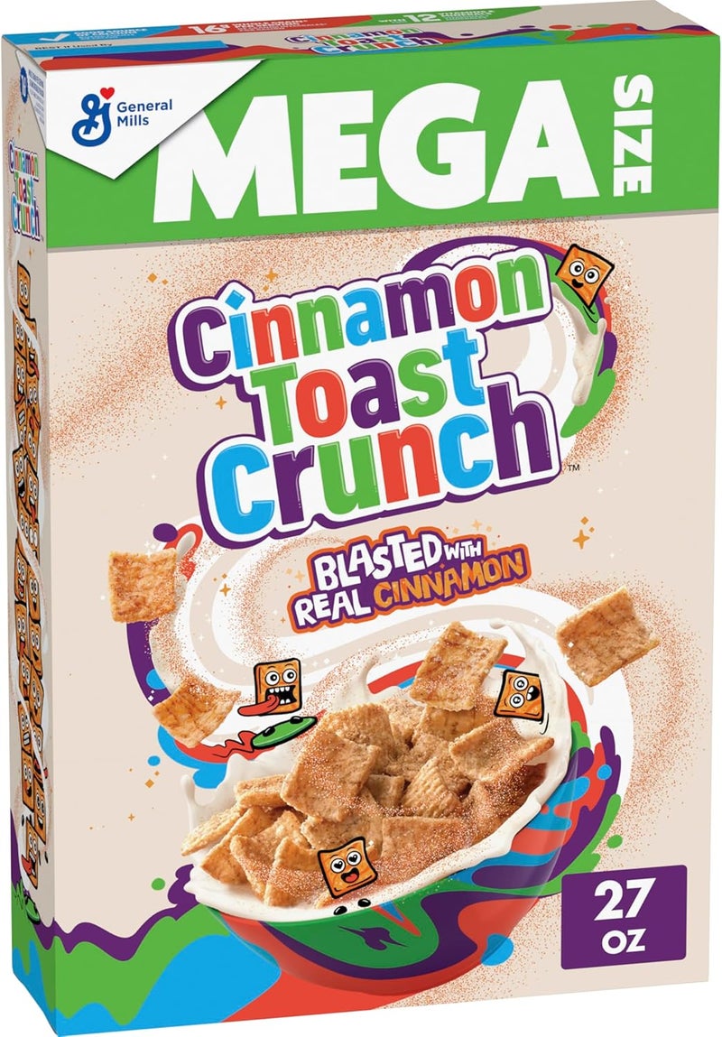 Cinnamon Toast Crunch حبوب الإفطار بحبوب القرفة العملاقة، 27 أونصة - حبوب قرفة مقرمشة مع قرفة حقيقية - Image 1