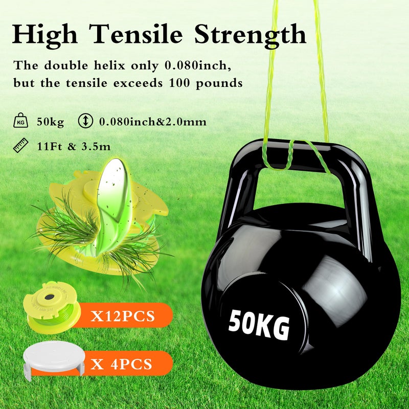Xgunion Weed Wacker String Replacement for Ryobi One Plus+ AC80RL3 0.08'' String Trimmer Line Compatible with Ryobi Weed Wacker 18V,24V,40V Trimmers (Green) - Image 4