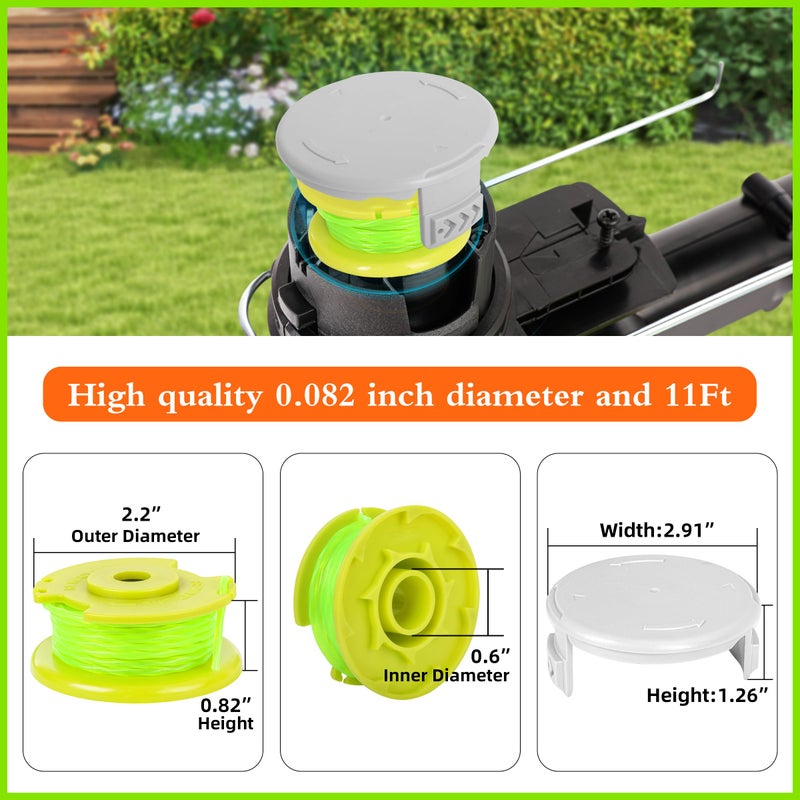 Xgunion Weed Wacker String Replacement for Ryobi One Plus+ AC80RL3 0.08'' String Trimmer Line Compatible with Ryobi Weed Wacker 18V,24V,40V Trimmers (Green) - Image 2