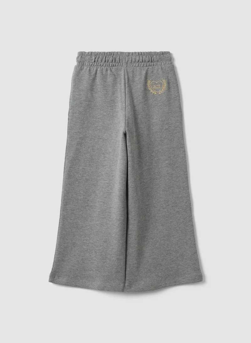 Ovs OVS Grey Cotton And Viscose Blend Culotte Trousers For Girls