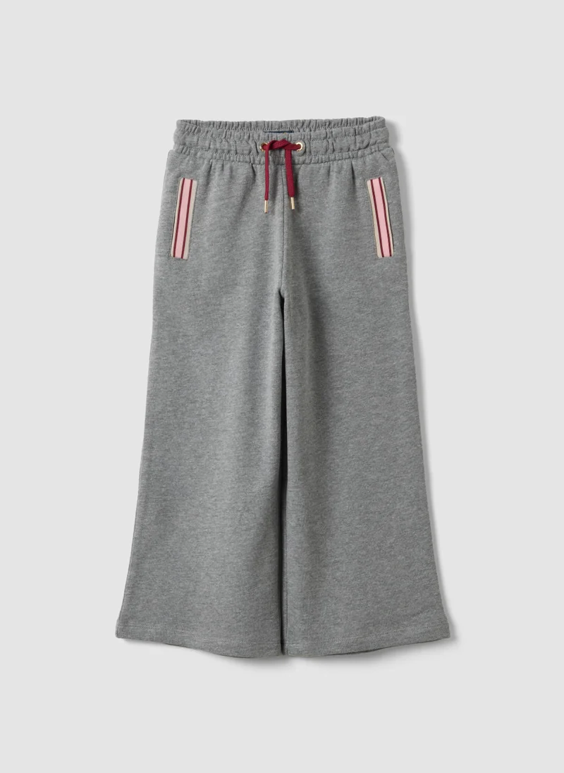 Ovs OVS Grey Cotton And Viscose Blend Culotte Trousers For Girls
