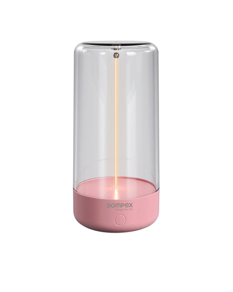 Sompex Pulse Compact Rechargeable Table Lamp | Sleek & Portable LED Light | IP54 (water-resistant) | Brightness memory function | Indoor & Outdoor Use | 3 warm light | 14.5 cm Height - Pink - Image 1
