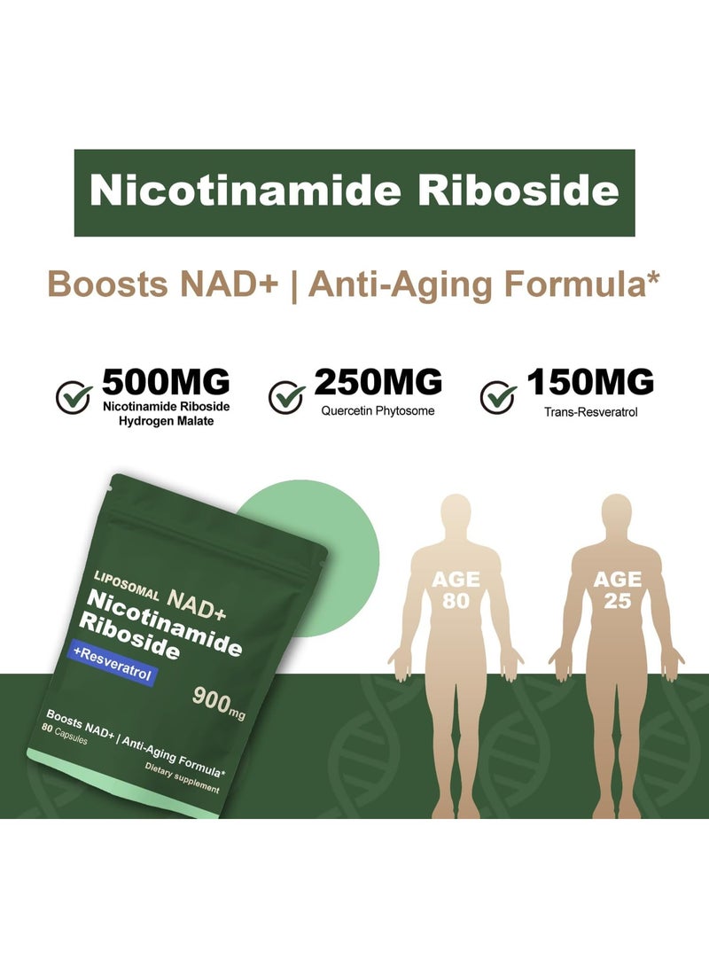 Liposomal NAD Nicotinamide Riboside 900 MG 80 Capsules - Image 2