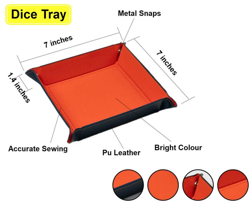 TOYFUL 6 Sets DND Dice Polyhedral Dice Dungeons and Dragons Rolling Dice for RPG MTG Table Games Dice Bulk with Free Six Drawstring Bags and PU Leather D&D Dice Tray - Image 3