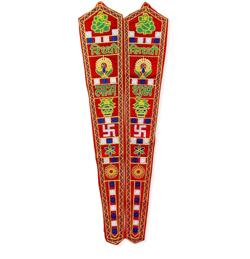 TORNORY Traditional Toran Bandarwal for Entrance DecorWall Hanging for Home DecorMulticolour37 InchSet of 3 Pieces Ganesh PanRidhdhi Sidhdhi Sakh - Image 4