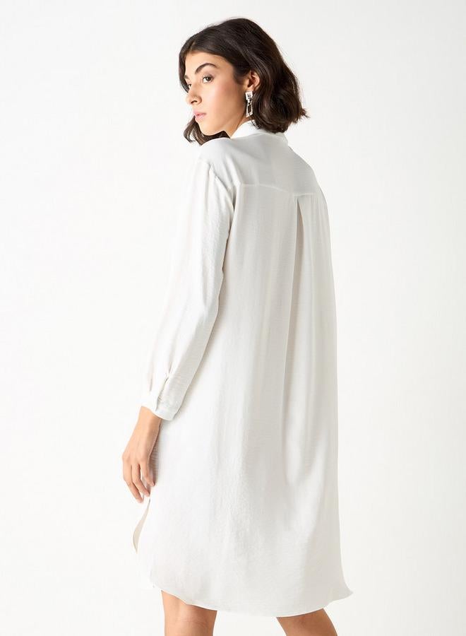 2Xtremz Embellished Shirt Dress with Collar and Long Sleeves - Image 3