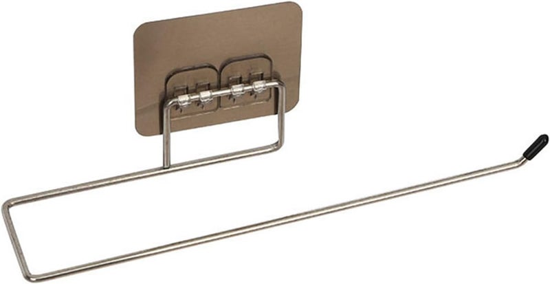 GOLDFRESH GOLDFRESH Stainless Steel Self Paper Roll Holder Tissue Paper Stand Towel Bar Hanger for Kitchen Bathroom Toilet with Magic Adhesive Pad and Kitchen Paper Roll Holder Stainless Steel Tissue Paper - Image 2