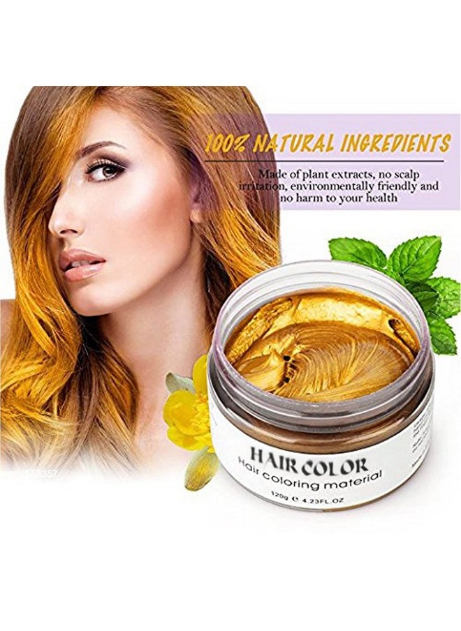 Acosexy - Gold Temporary Hair Color Wax Dye Kids Hair Spray Disposable Natural Hair Strong Style Gel Cream Hair Dye Instant Hairstyle Mud Cream For Party Cosplay Masquerade Etc.(Gold) - Image 1