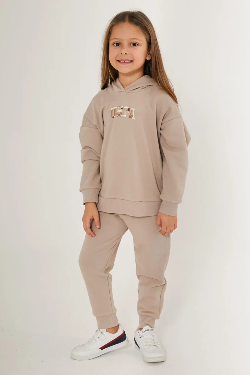 يو اس بولو اسن BASE. Polo Assn. Glow Gray Girls' Tracksuit Set