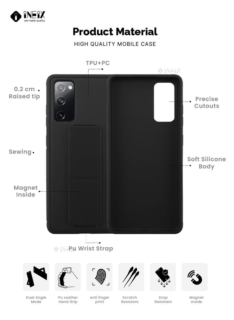 INEIX 3 in 1 Magnetic Hand Grip Holder Case For Samsung Galaxy S20 FE 4G/5G Black - Image 2