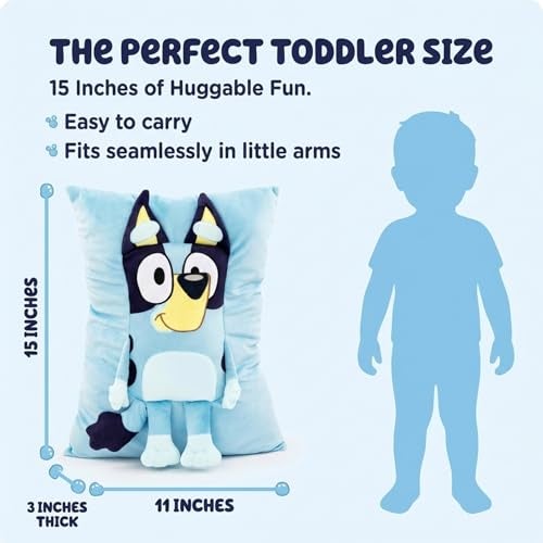Jay Franco Bluey Snuggle Pillow Super Soft Plush Decorative Throw Pillow Measures 15 Inches Official Bluey Product - Image 3