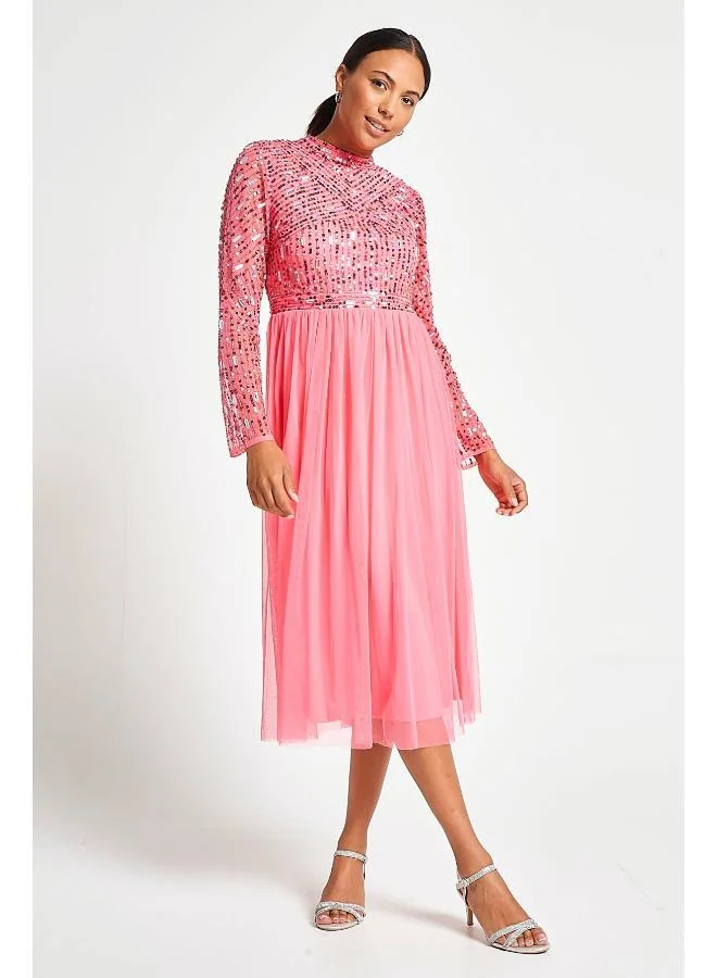 Amelia Rose Metallic Evening Dress