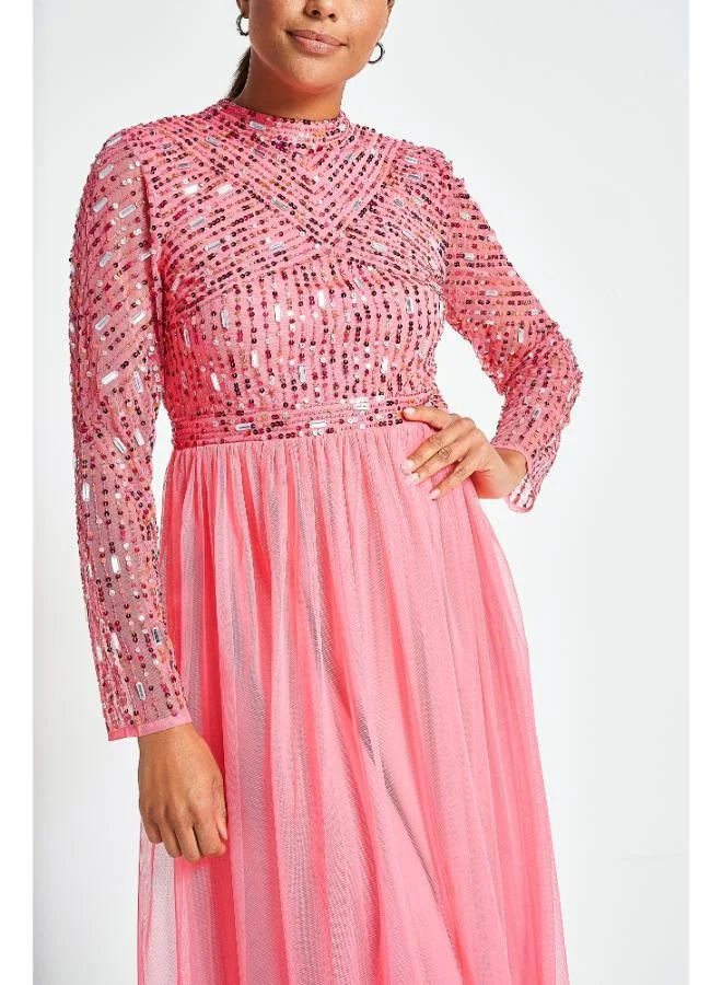 Amelia Rose  Metallic Evening Dress for Women | Best Price UAE