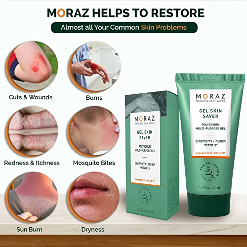 Moraz Skin Saver Herbal Healing Scar Gel for Skin Repair and Wound Care – Multi-Purpose First Aid Moisturizer for Dry Skin, Minor Cuts and Scrapes, Bug Bite Itch Relief, Sunburn & Rashes (1.7 Oz) - Image 2