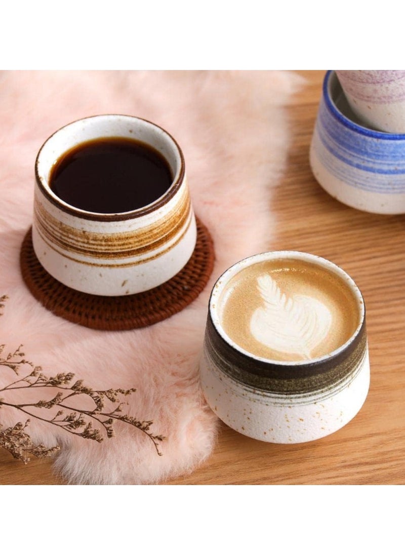 Generic - 2Pcs Coffee Mug Ceramic Coffee Cup Home Office Water Cup Espresso Latte Cappuccino Cups Teacup Kitchen Tableware 200ML - Image 1