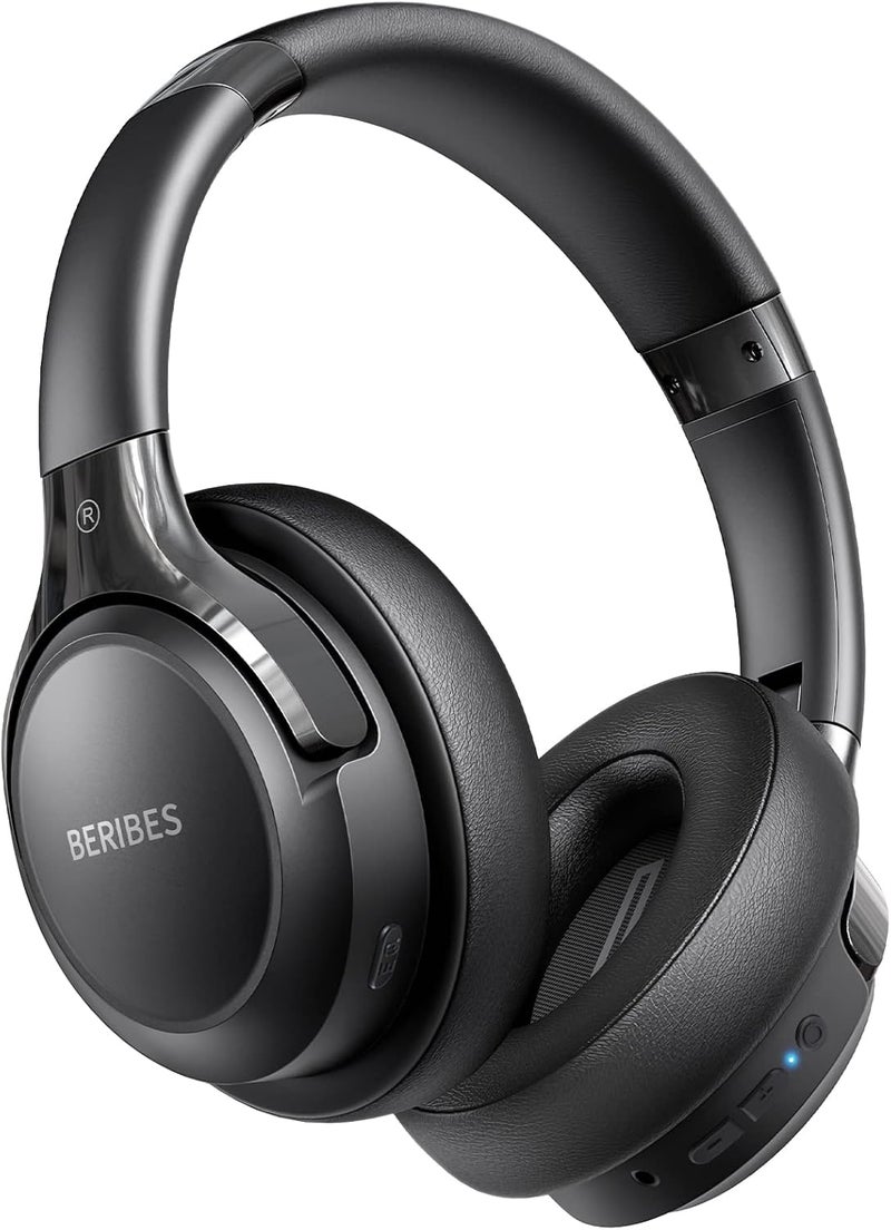 BERIBES Compact trendy practical build Bluetooth Headphones Over Ear, 65H Playtime and 6 EQ Music Modes Easy transit optimized build - Image 1